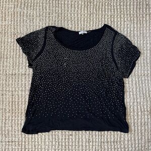 Calvin Klein Black Studded Short Sleeve Tee